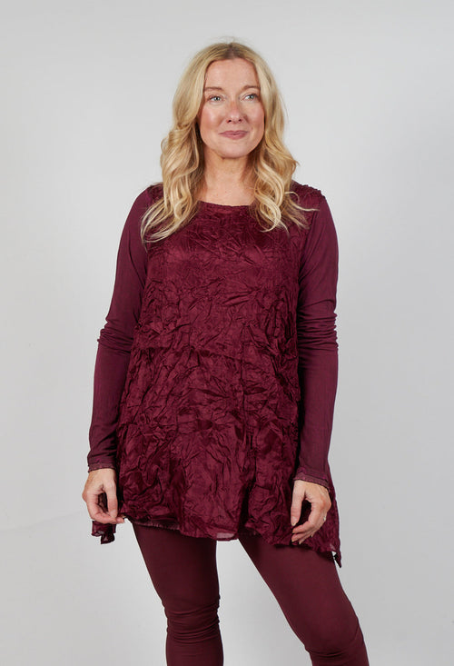 Sheer Sleeveless Top in Merlot Cloud