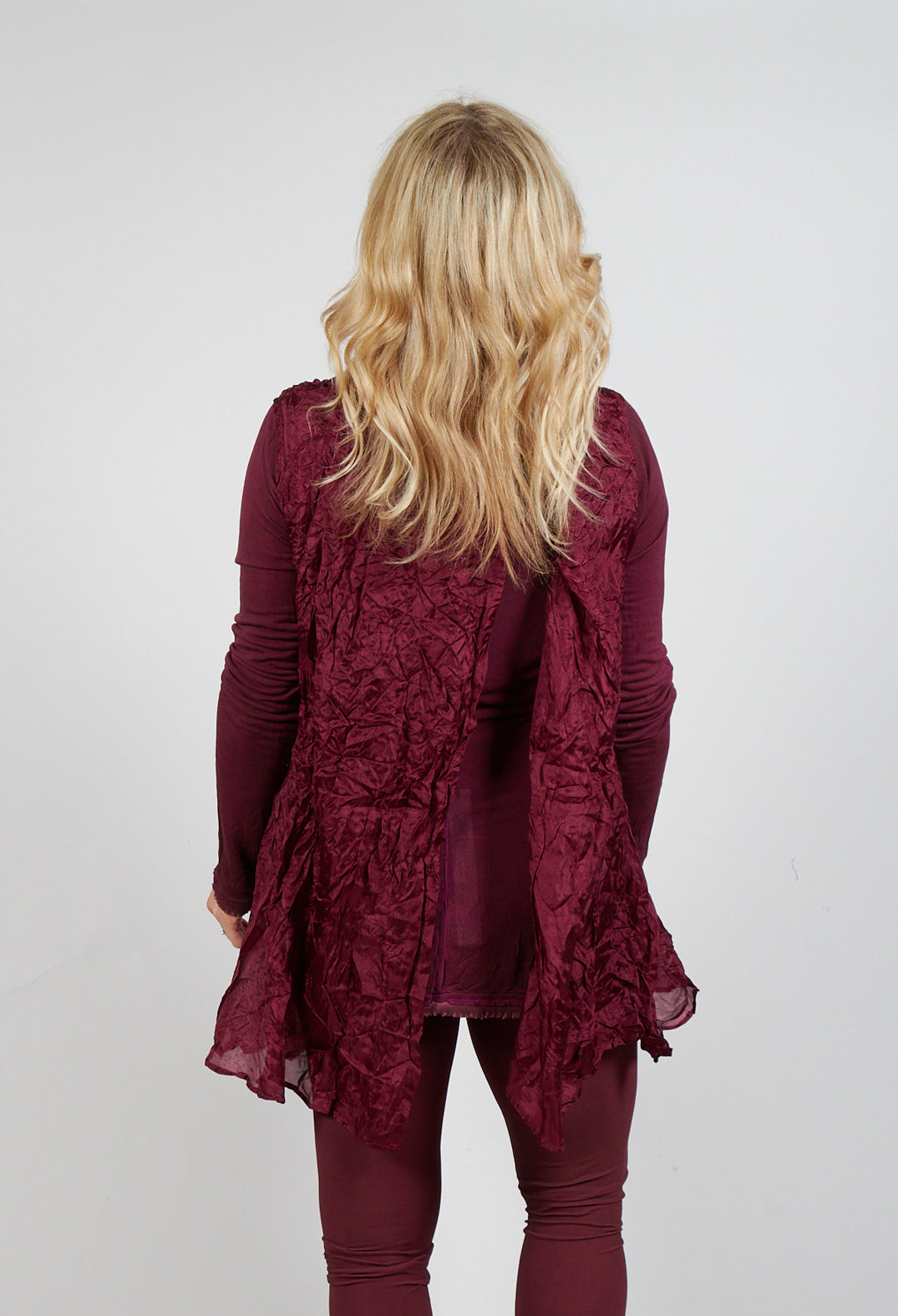 Sheer Sleeveless Top in Merlot Cloud