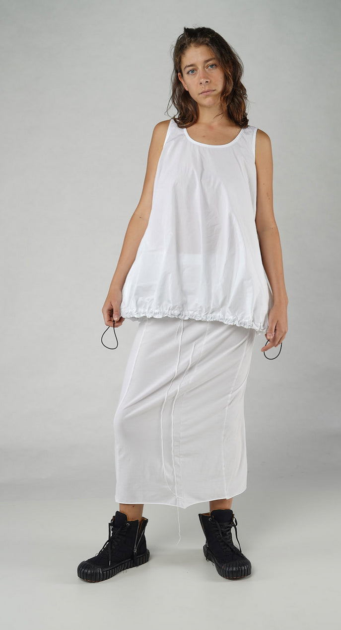 PRE-ORDER - Sheer Vest Top with Adjustable Pull Toggles in Greige (Pictured in Semi Bleach)