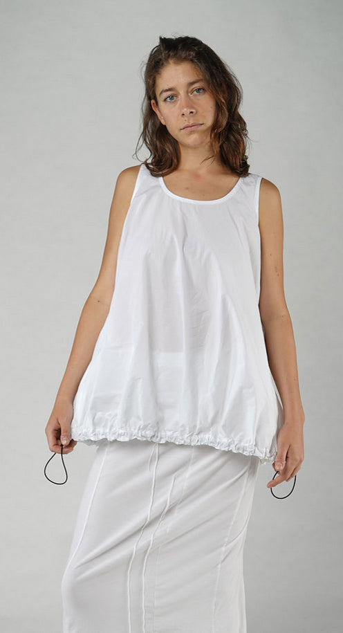 PRE-ORDER - Sheer Vest Top with Adjustable Pull Toggles in Greige (Pictured in Semi Bleach)