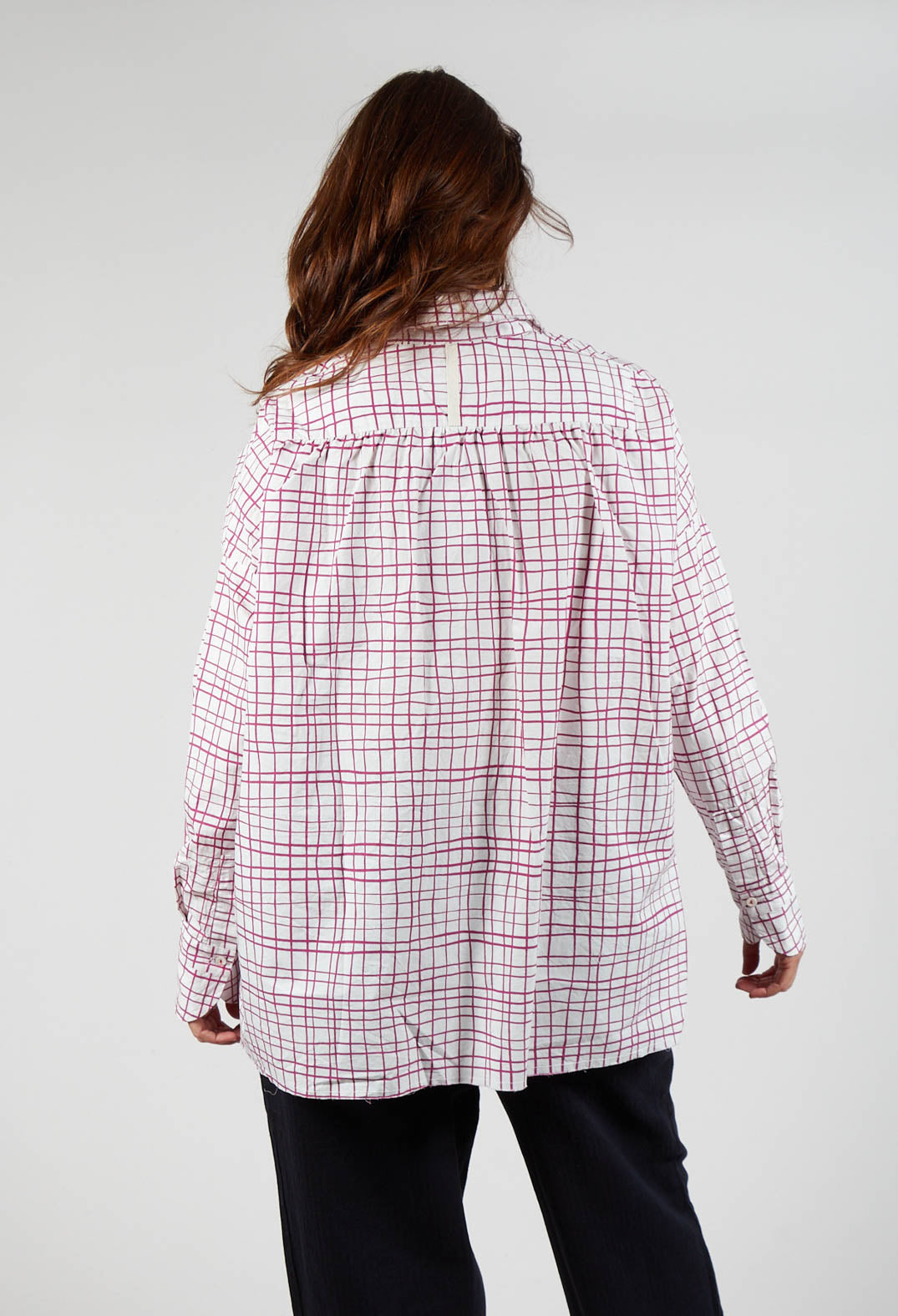 Shirt Print Clarissa in Fucshia Checks