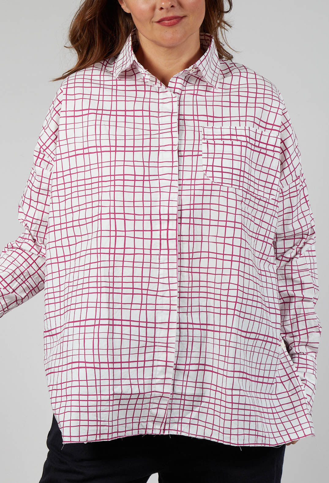 Shirt Print Clarissa in Fucshia Checks