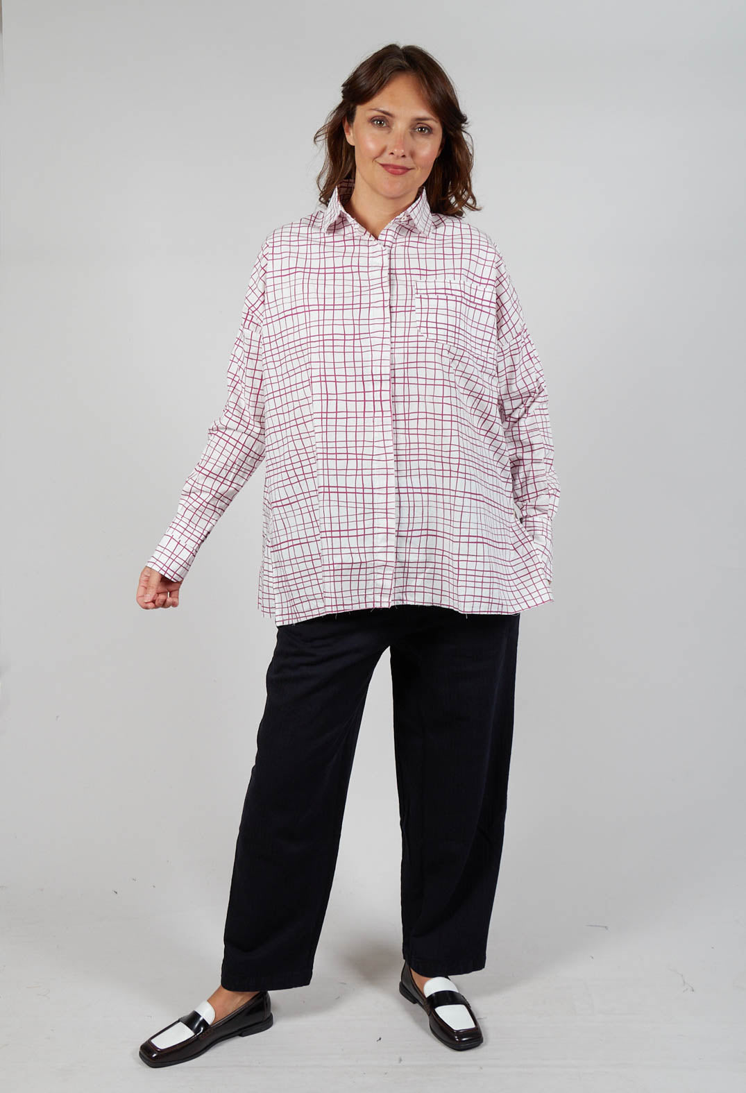 Shirt Print Clarissa in Fucshia Checks