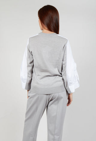 Shirt Sleeve Jumper in Perla and Off White