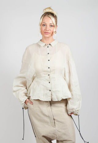 Shirt with Cuff Pull Toggles in Eraser Stiff