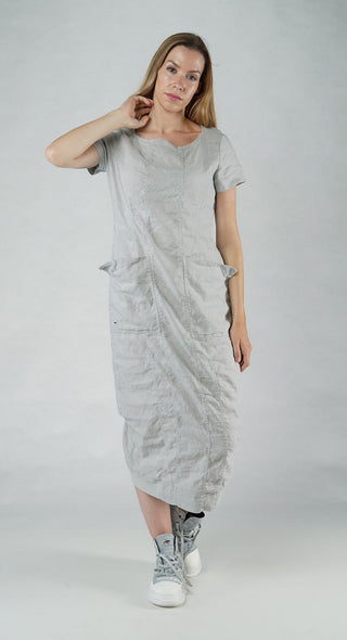 PRE-ORDER - Short Sleeve Fitted Dress in Malibu Short Sleeve Fitted Dress in Malibu (Pictured in Grey)