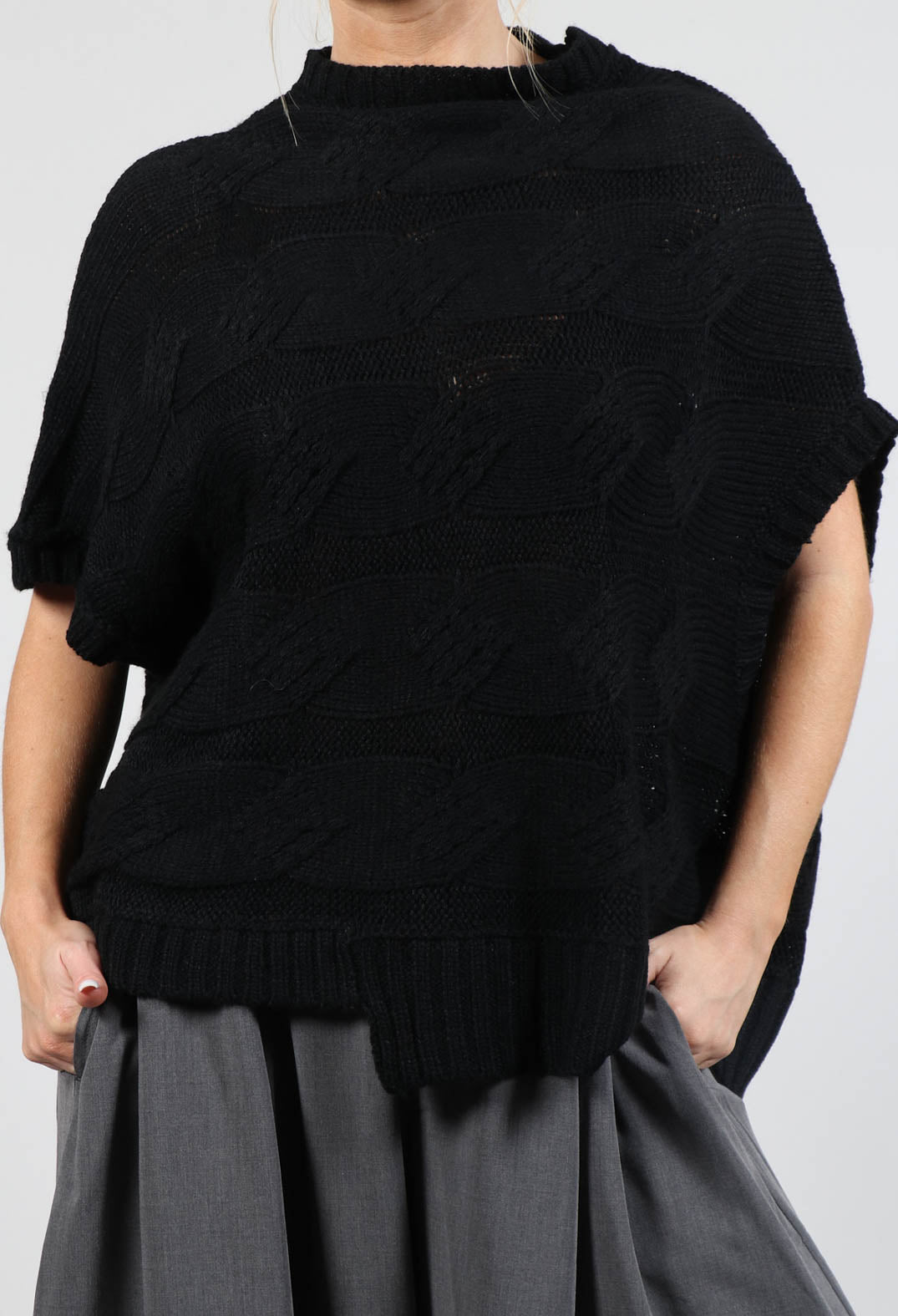 Short sleeve poncho on sale sweater