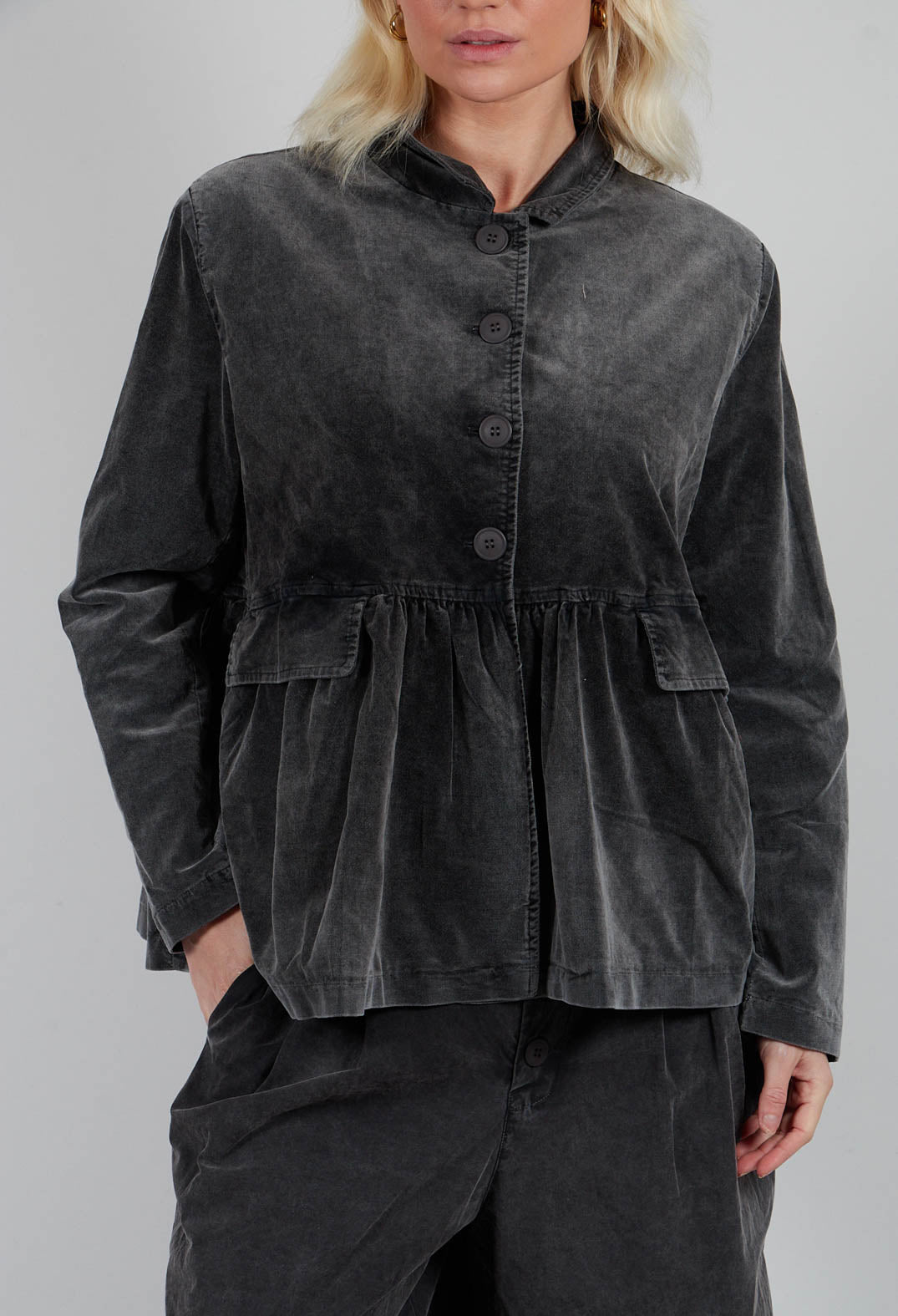 Short Structured Jacket in Pewter