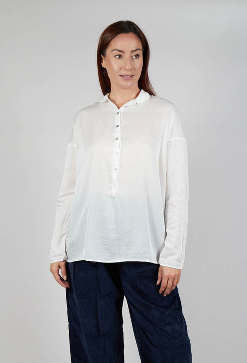 Silk Collar Shirt in Milk