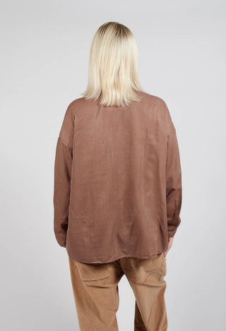 Silk Collar Shirt in Nut