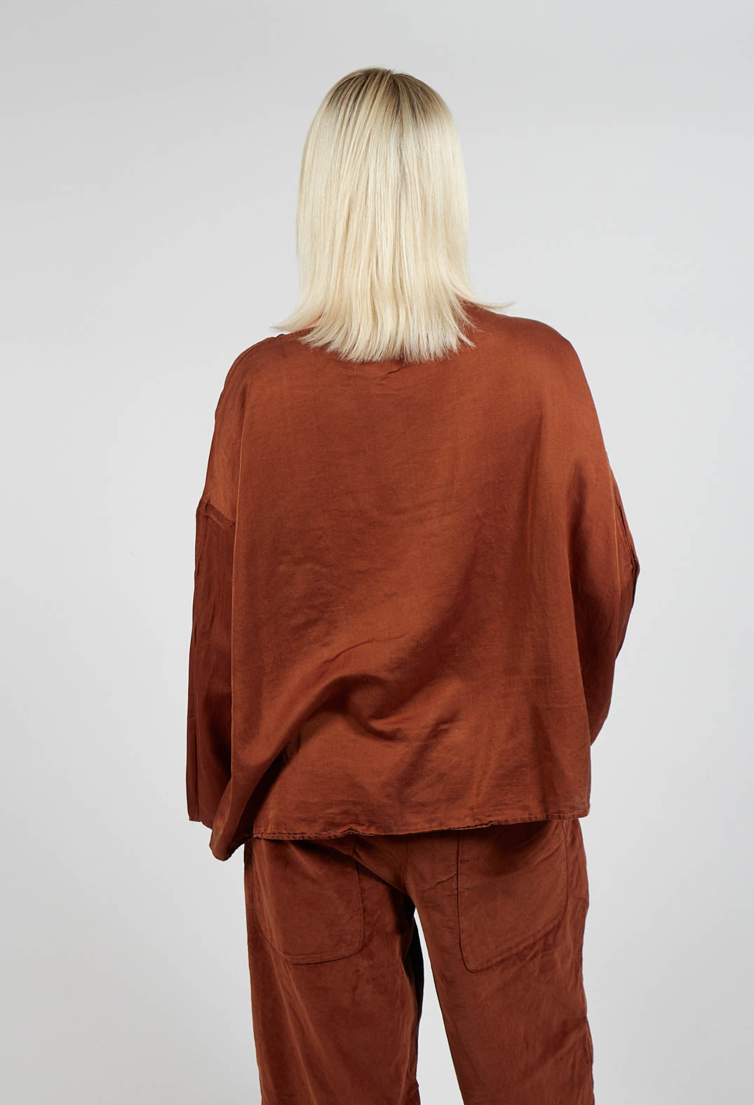 Silk T-Shirt in Rust