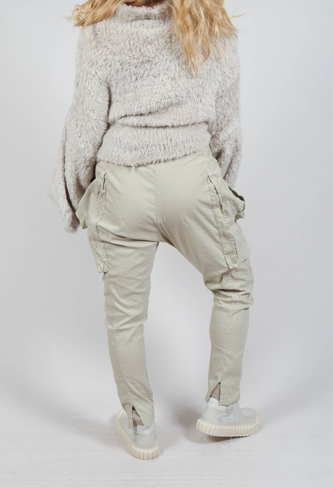 Skinny Trousers with Bleached Stitching in Eraser