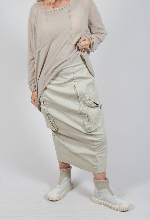 Skirt with Bleached Stitching in Eraser