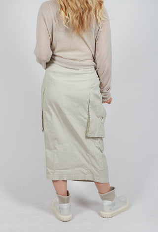 Skirt with Bleached Stitching in Eraser