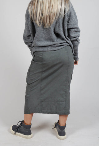 Skirt with Statement Pockets in Pencil Cloud