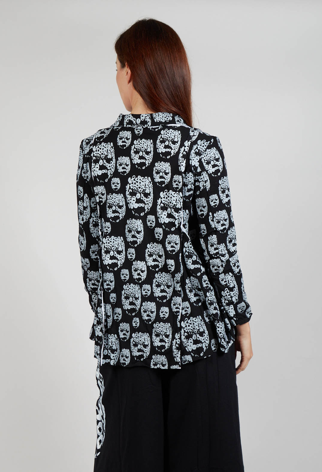 Skull Print Jacket in Black and White