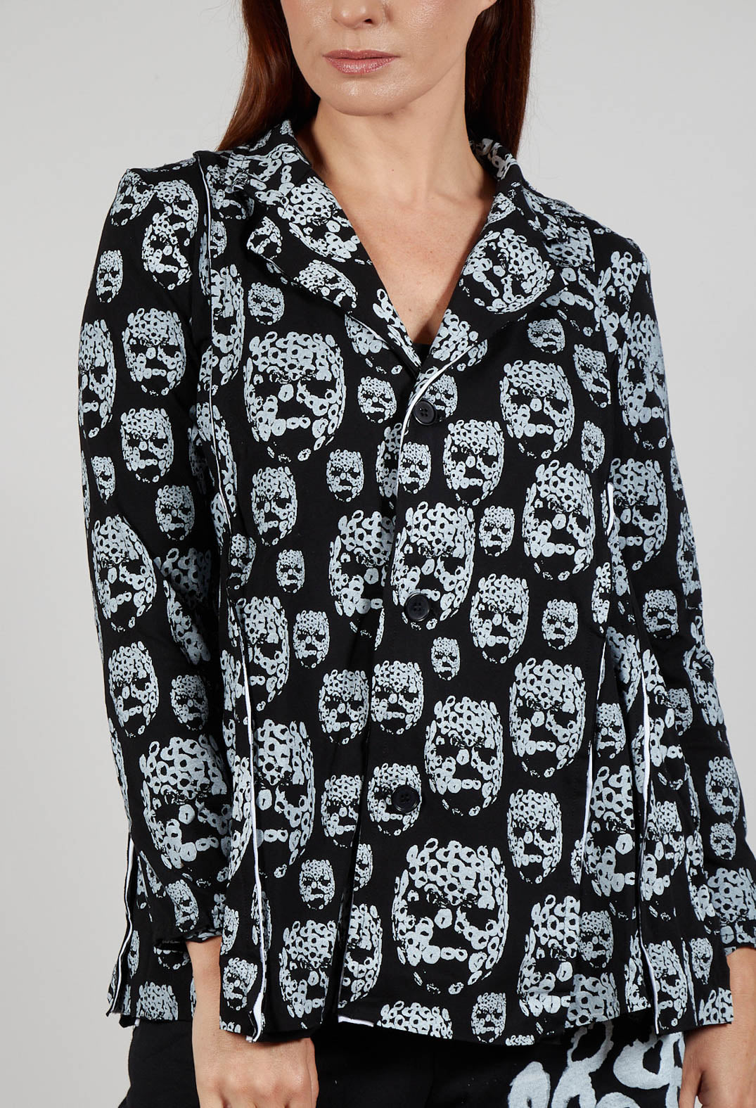 Skull Print Jacket in Black and White