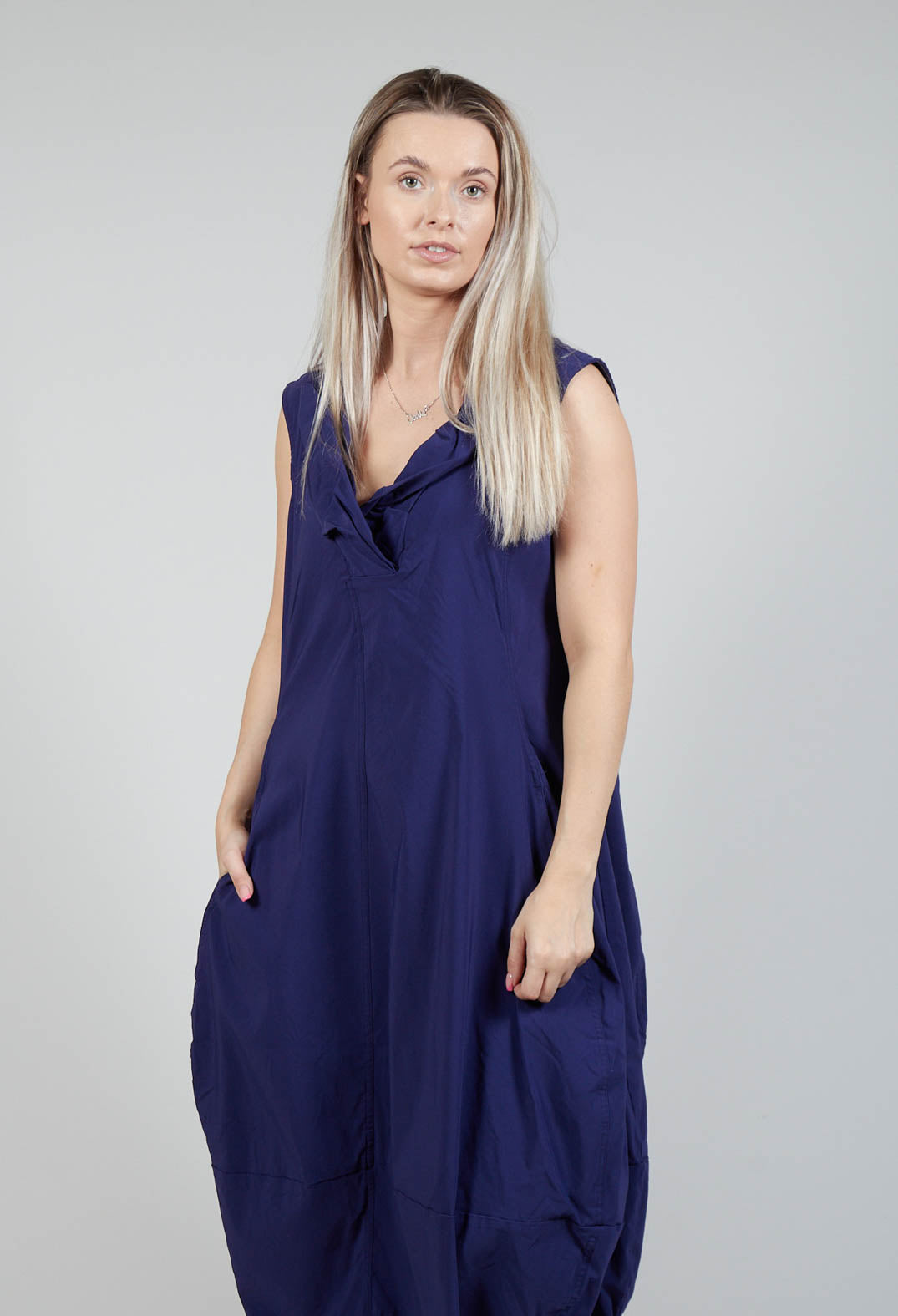 Sleeveless Dress with Feature Neckline in Azur