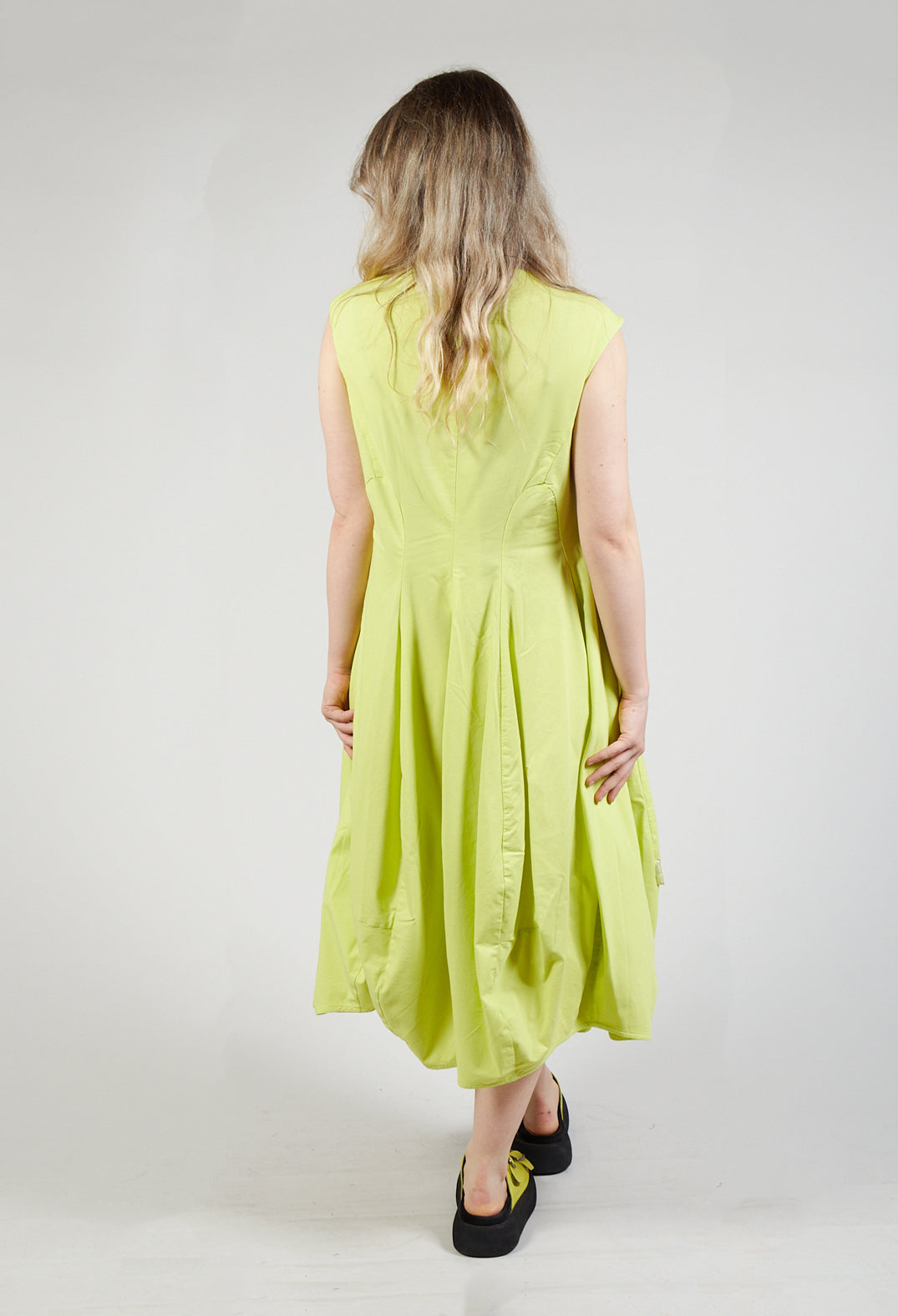 Sleeveless Jersey Dress with Tulip Hem in Sun