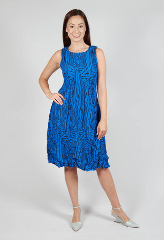 Sleeveless Smash Dress in Royal Bird