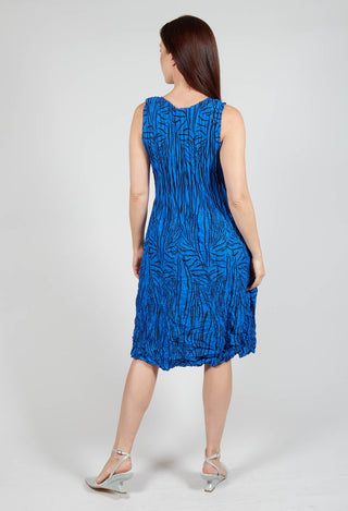 Sleeveless Smash Dress in Royal Bird