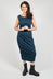 Sleeveless Tulip Hem Dress in Ink check