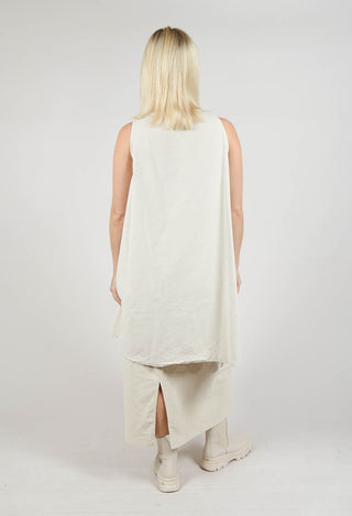 Sleeveless Tunic V in Off White