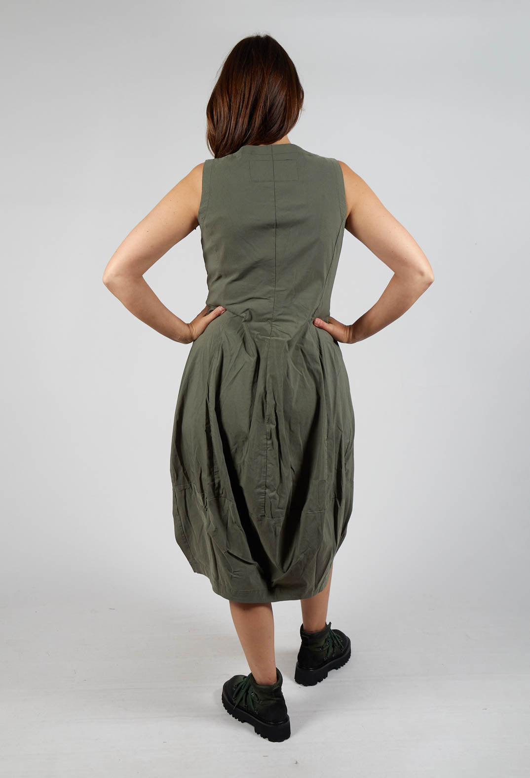 Sleeveless Zip Through Dress in Camp