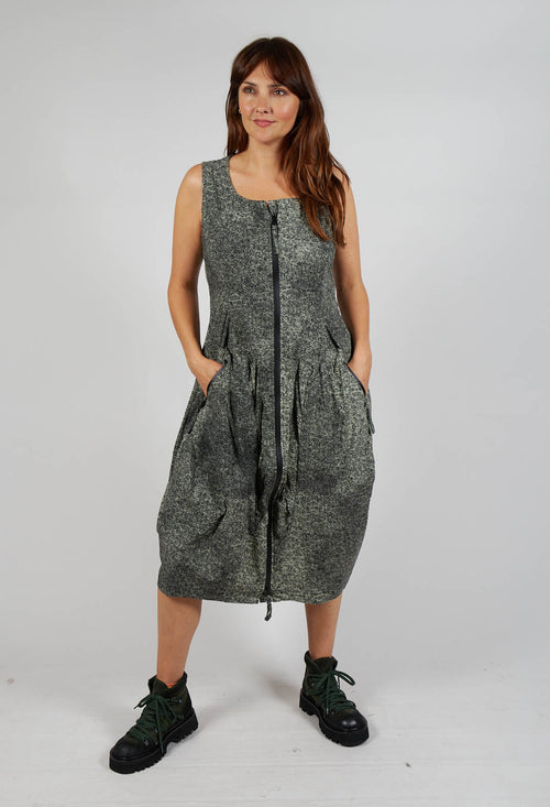 Sleeveless Zip Through Dress in Defender Print