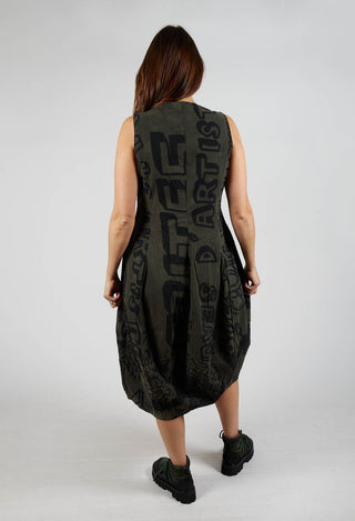 Sleeveless Zip Through Dress in Jungle Big Print