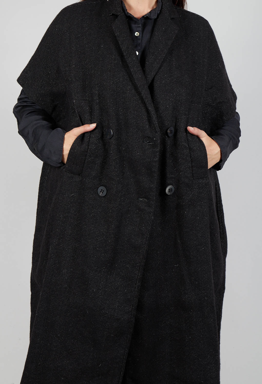 Sleevless Coat Lino/WK in Black