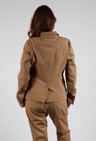 Slim Double Button Jacket in Camel