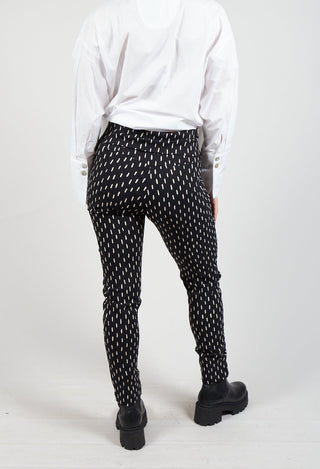 Slim Leg Trousers in Black Print