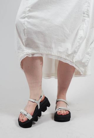 Slim Strap Sandals in Gasoline Bianco Ottico