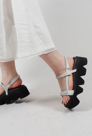 Slim Strap Sandals in Gasoline Bianco Ottico