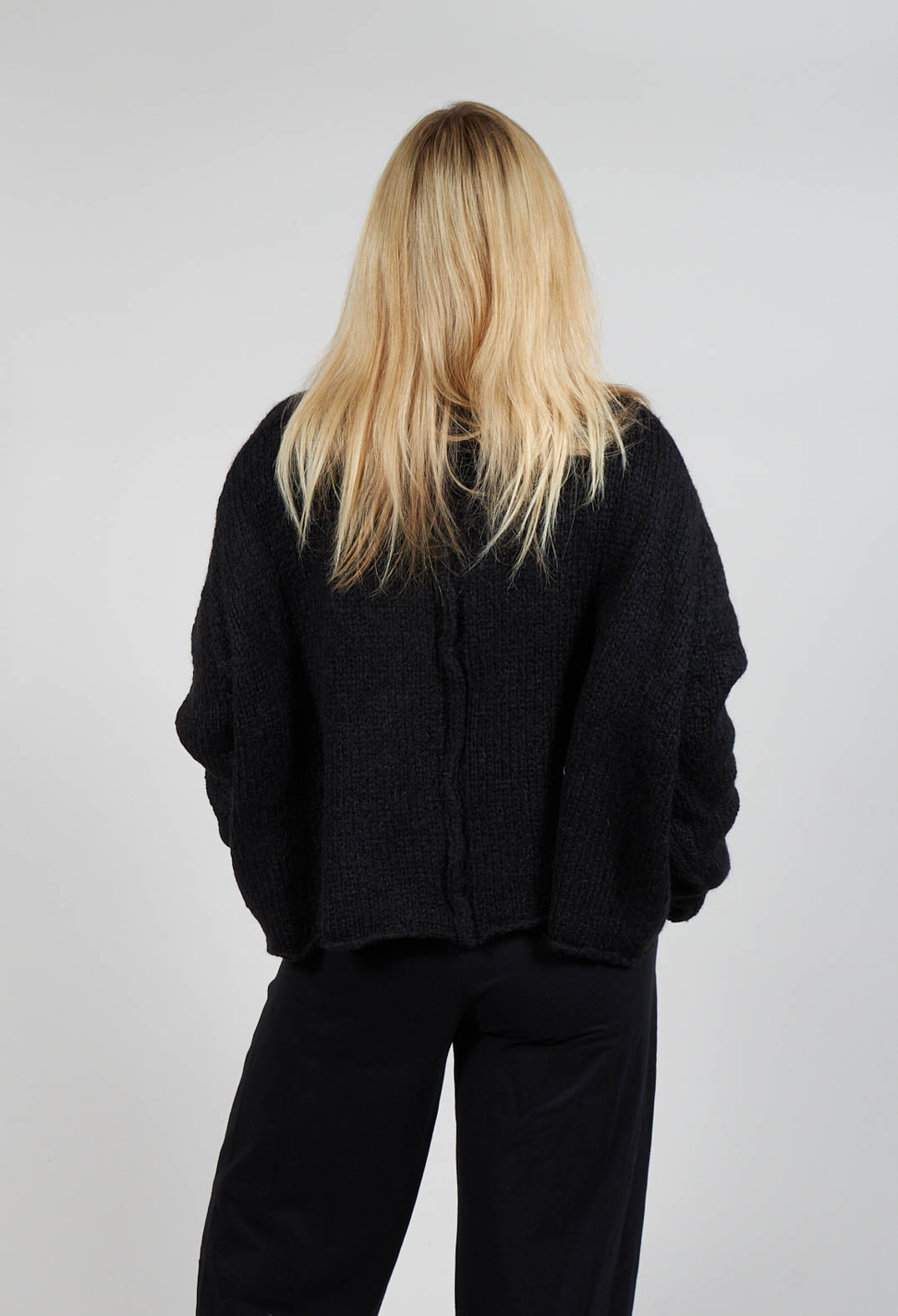 Slouchy Knit Jumper in Black