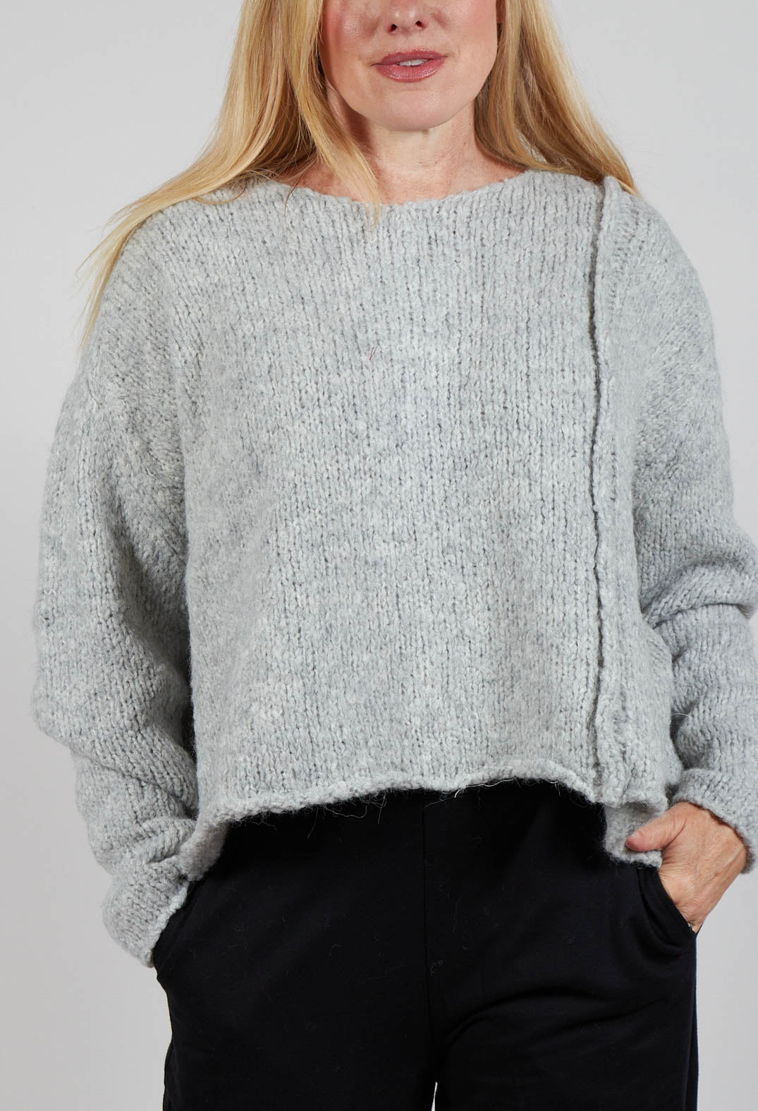 Slouchy Knit Jumper in Grey