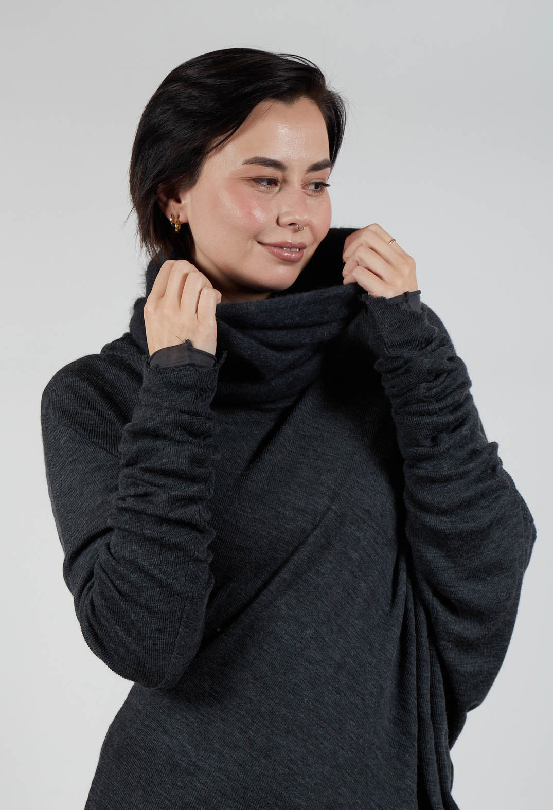 Slouchy Snood in Slate Mel