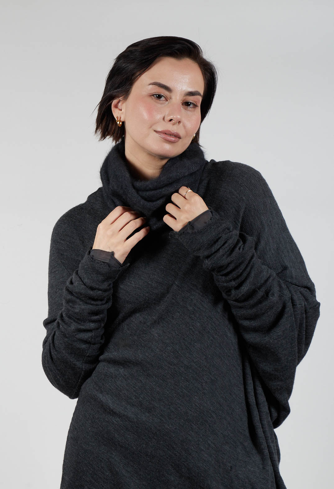 Slouchy Snood in Slate Mel