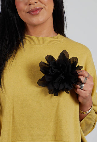 Small Flower Brooch in Black