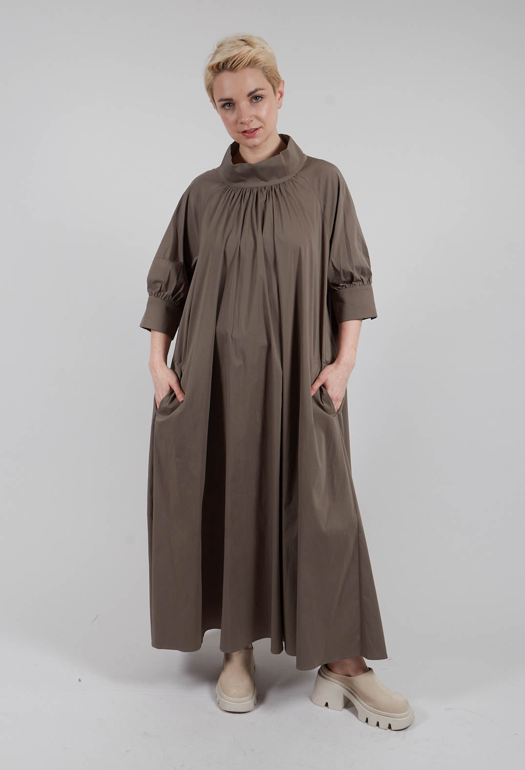 Smock Dress in Khaki