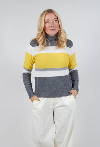 Sonia Jumper in Yellow and Grey Stripe