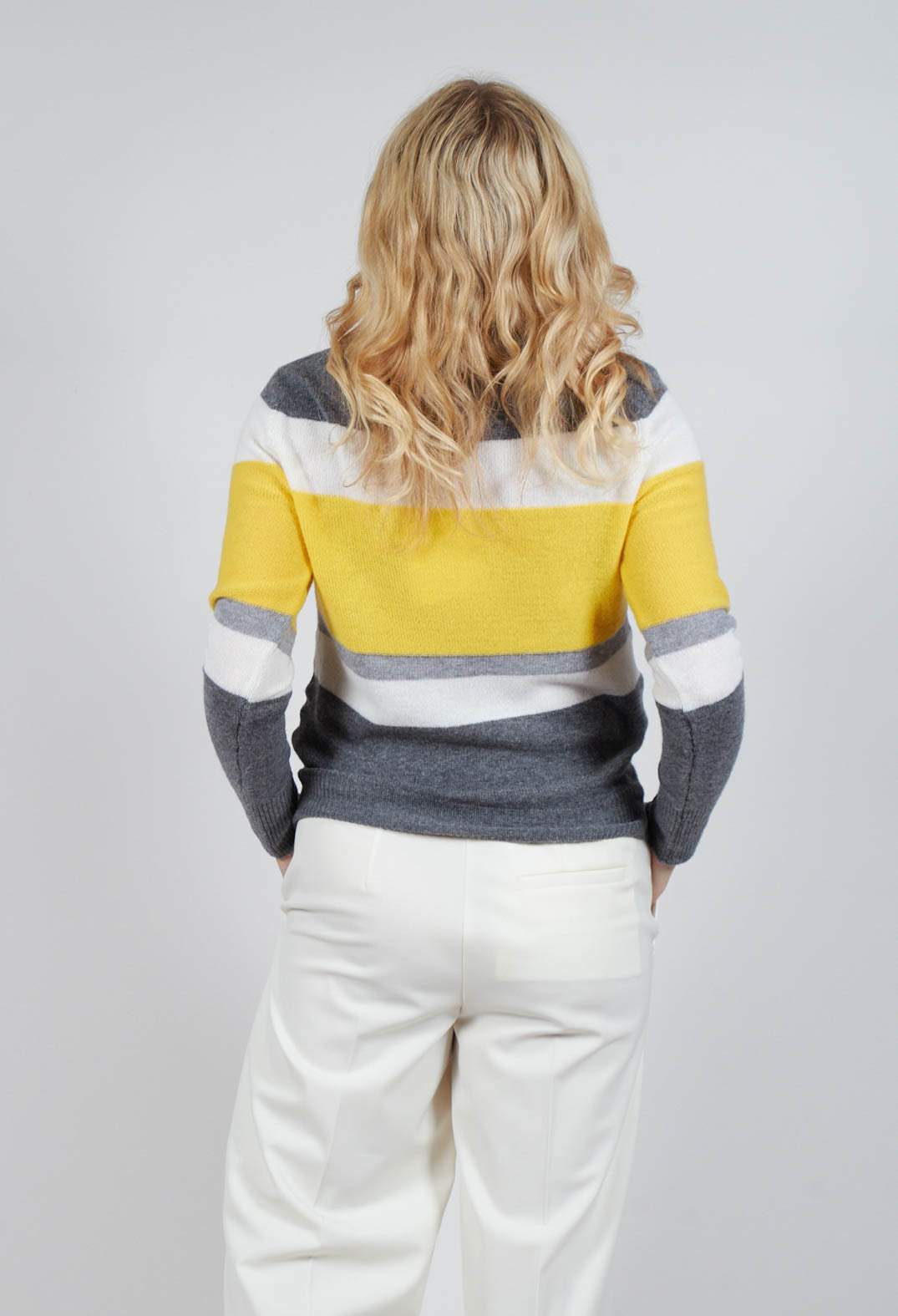 Sonia Jumper in Yellow and Grey Stripe