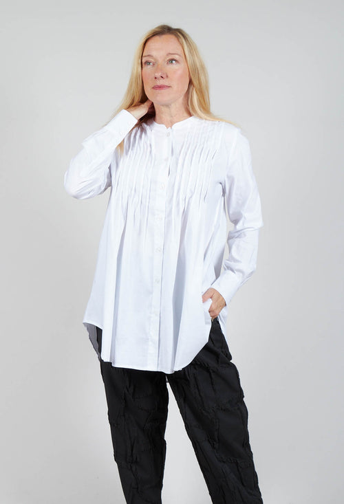 Sonoro Blouse with Quilted Tucks in White