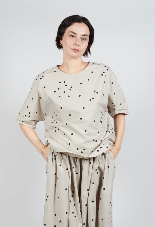 Spot Print Blouse in Sand