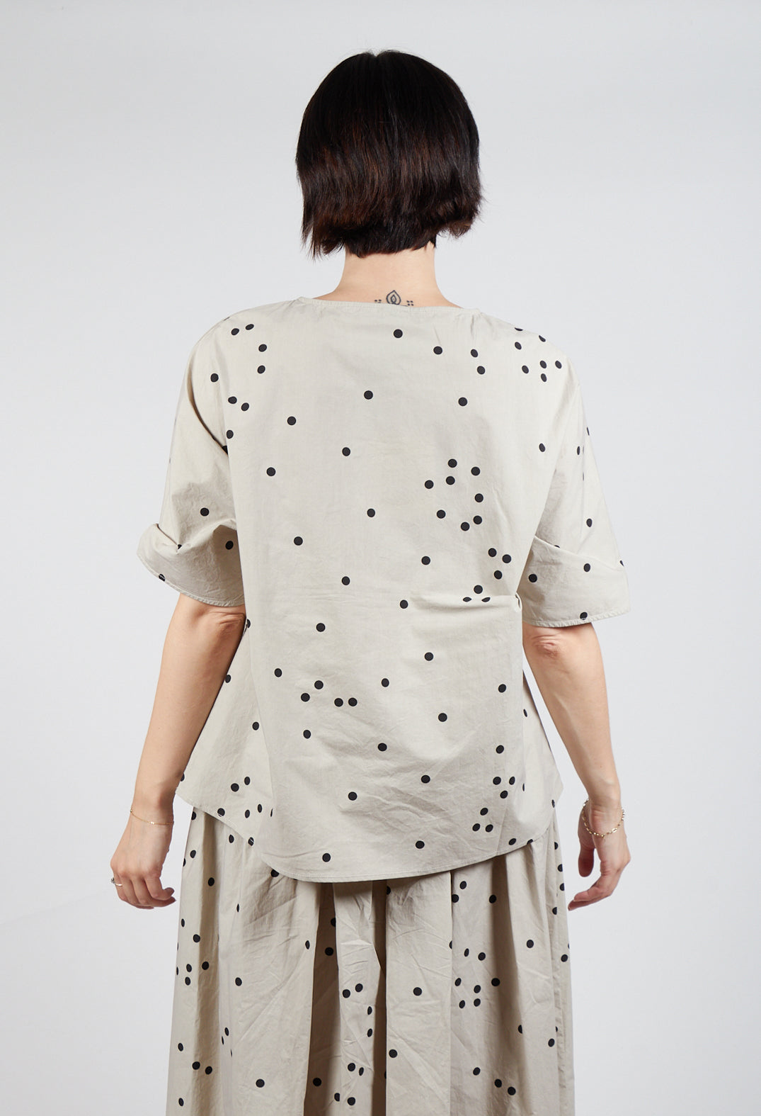 Spot Print Blouse in Sand