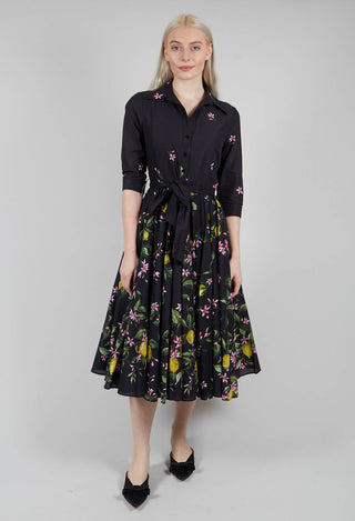 Spritz Dress in Nero Limoni