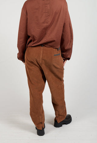 Straight Leg Cord Trousers in Brown