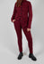 Straight Leg Stretch Denim Trousers in Merlot