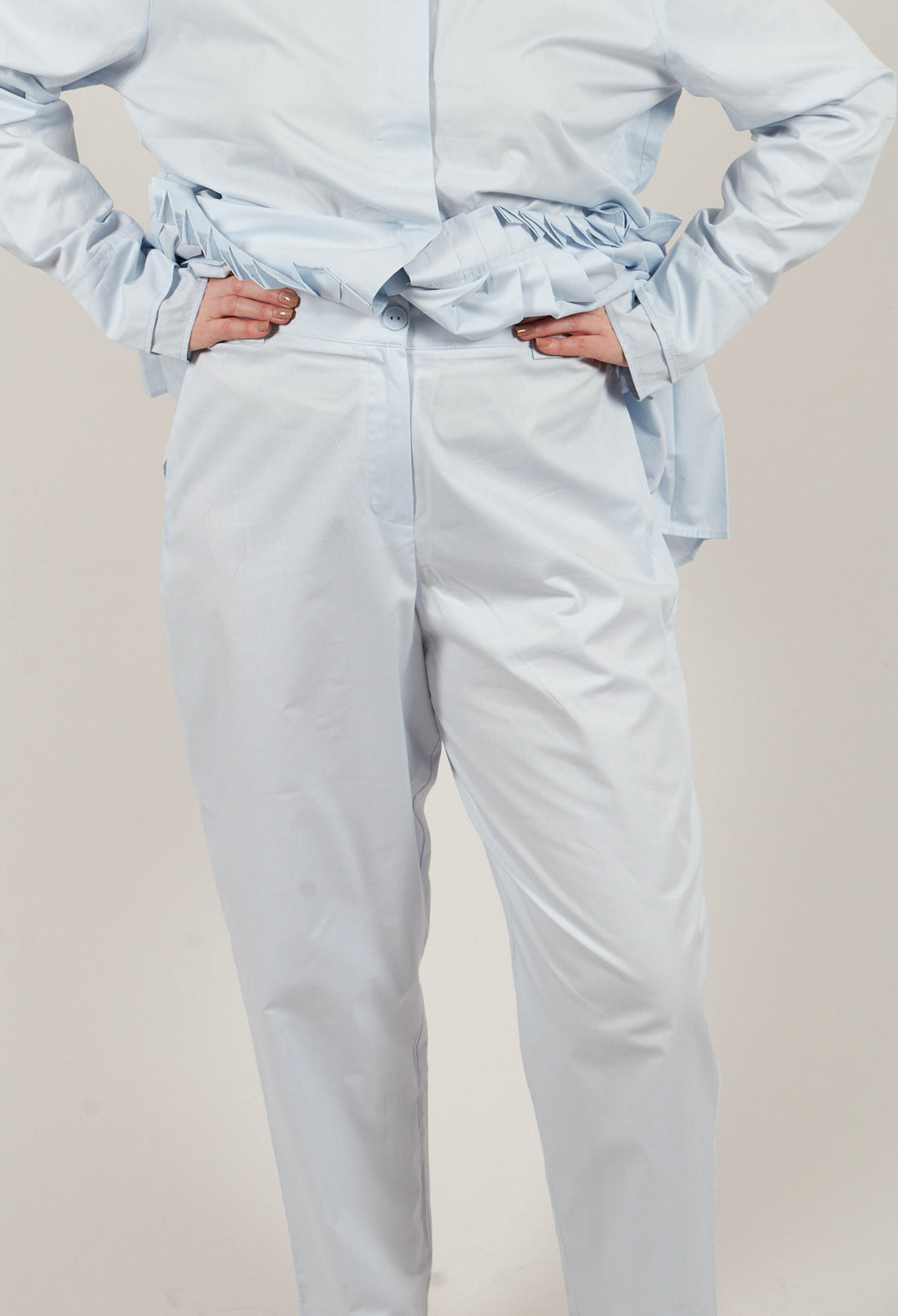 Straight Leg Trouser in Ice Blue